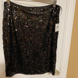 NWT Black Sequin Calvin Klein Pencil Skirt